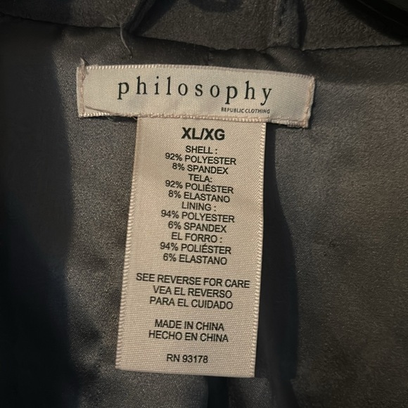Philosophy faux seude motto jacket. - Picture 2 of 3